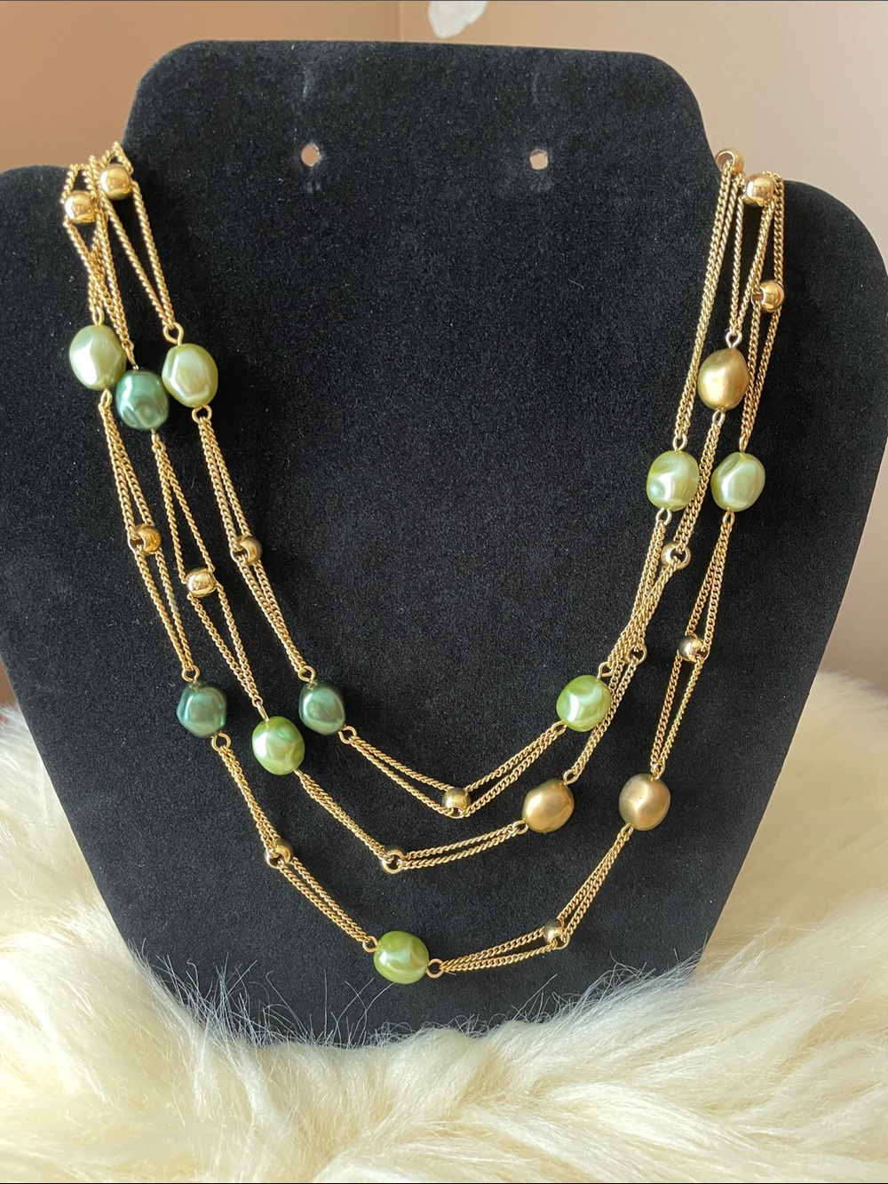 Joan Rivers Gold-Tone Necklace with Green Beads